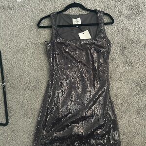 Reformation Silver Sequin Dress